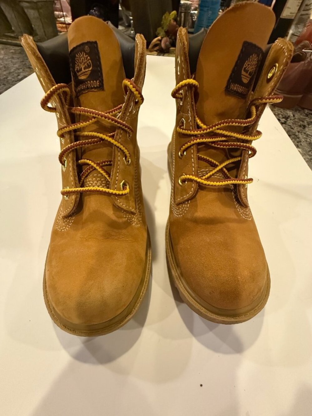 Timberland Toddler Waterproof Tan Boots Size 12 Non-Marking Sole Durable Leather